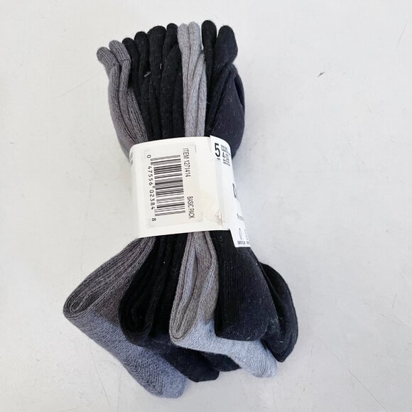 NEW DKNY 5 Pair Fine Combed Cotton Ladies Crew Socks NWT Bundle Black Gray - Picture 4 of 4
